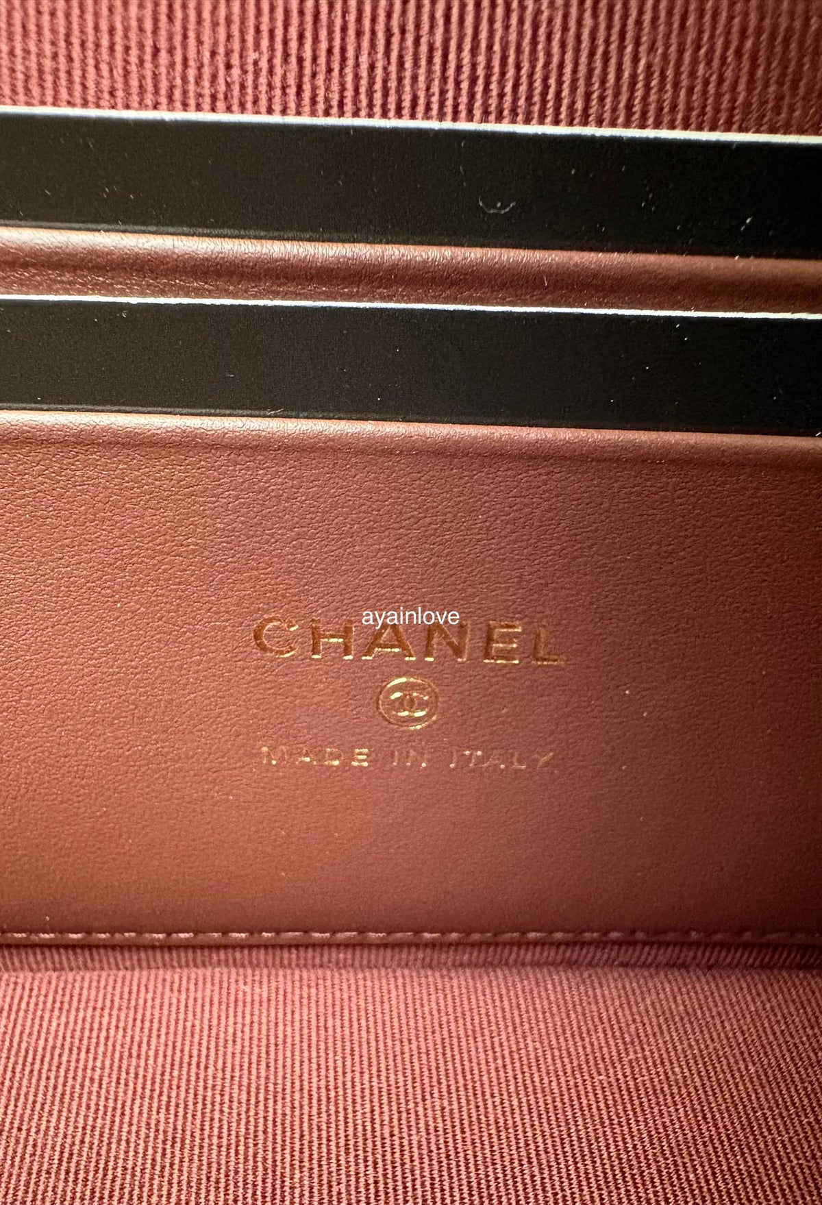 CHANEL Black Caviar Top Handle Flat Vanity on Chain Light Gold Hardware