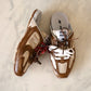 Miu Miu x New Balance 530 SL Brown Cinnamon Bleached Calfskin Mules Loafers Shoes Size 38 EU