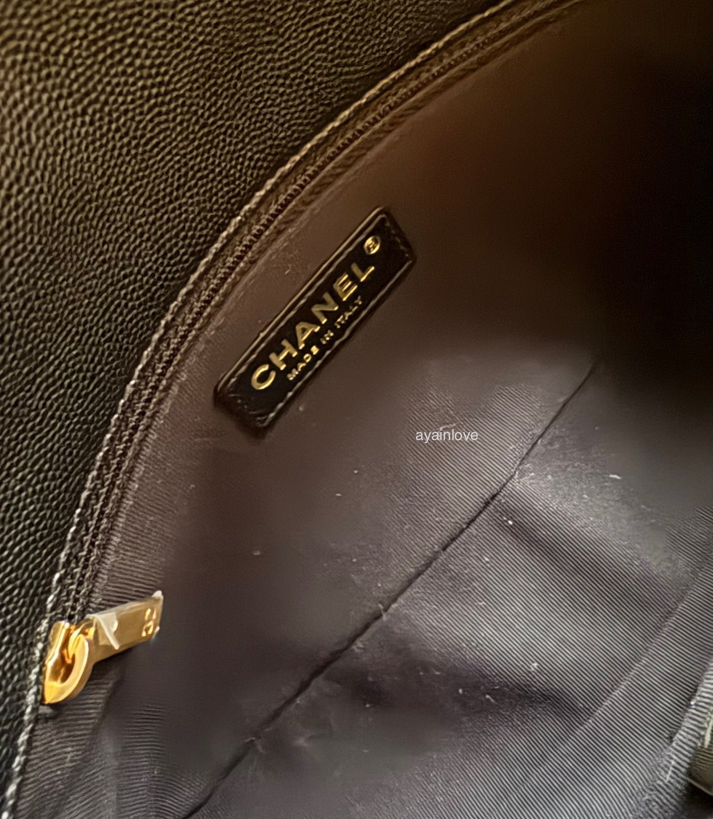 CHANEL 23C Black Caviar CC You 24cm Small Flap Bag Gold Hardware