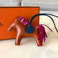 HERMES Rodeo PM Tricolour Pain D’epice/Rose Pourpre/Bleu de Malte Bag Charm