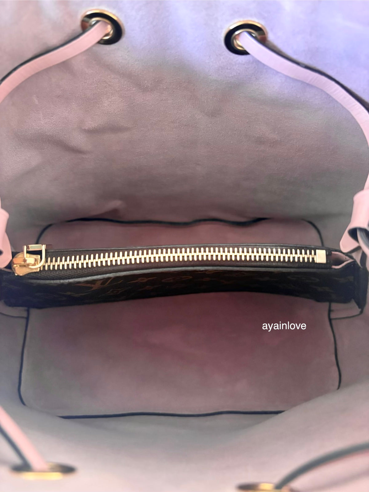 LOUIS VUITTON LV NeoNoe MM Pink Monogram Bucket Bag Gold Hardware