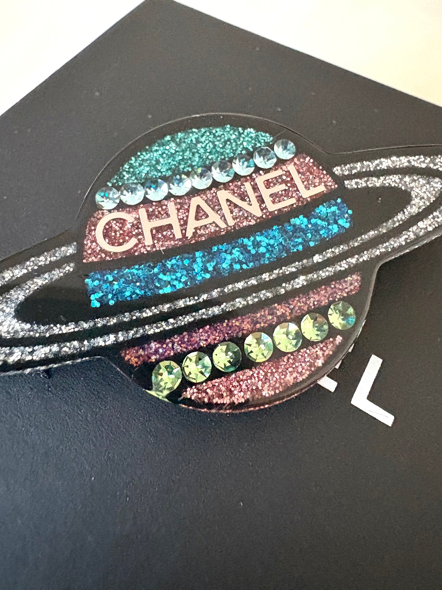 CHANEL 17K Multicolour Planet Resin Strass Brooch