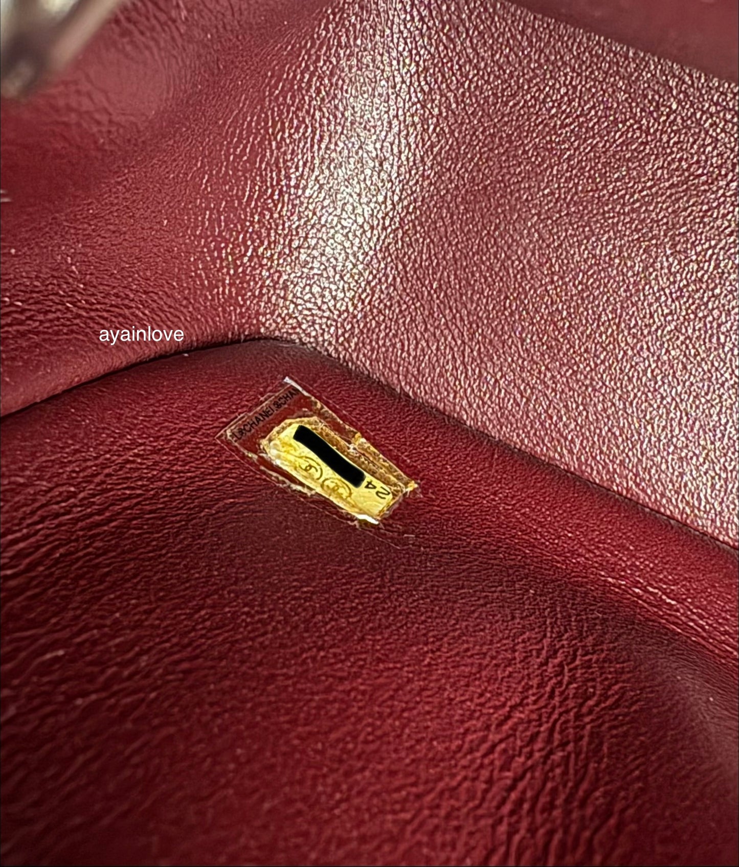 CHANEL 17B Black Caviar (Burgundy Interior) Quilted Square Mini Flap Bag Silver Hardware