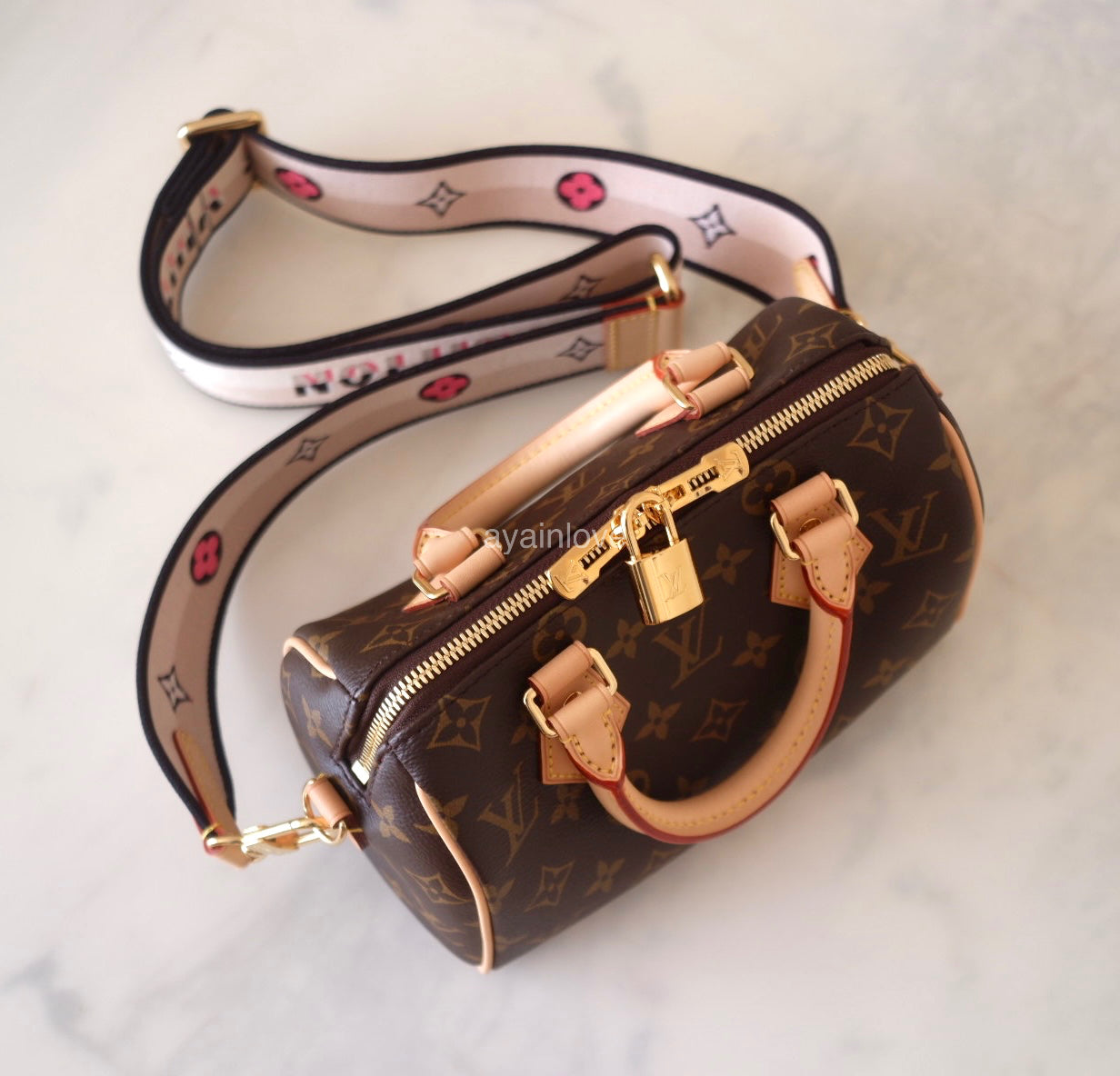 LOUIS VUITTON LV Monogram Speedy 20 Bandouliere Bag Black Strap AYAINLOVE CURATED LUXURIES
