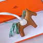HERMES Rodeo PM Tricolour Sesame/Vert Criquet/Craie Bag Charm