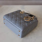 DIOR Small Lady Dior Grey Cannage Lambskin My ABCDior Bag