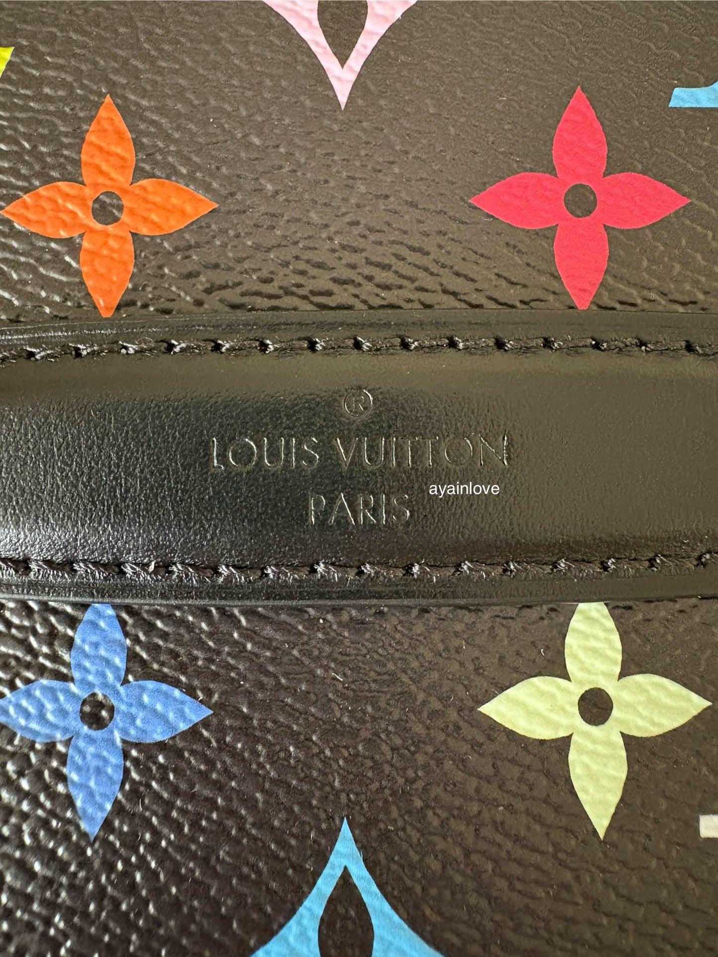 LOUIS VUITTON LV x TM Black Multicolour Murakami Rainbow Nice Mini Bag