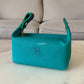 HERMES Bride-A-Brac Green Canvas Toilette Au Carre Case Small PM Palladium Hardware
