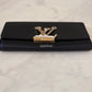 LOUIS VUITTON Black Calfskin Louise Pochette Clutch GM Bag
