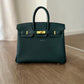 HERMES Birkin 25 Vert Cypress Togo Bag Gold Hardware U Stamp
