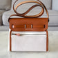 HERMES Herbag Mini Zip 20 Vache Hunter Ecru Beige/Fauve Palladium Hardware W Stamp