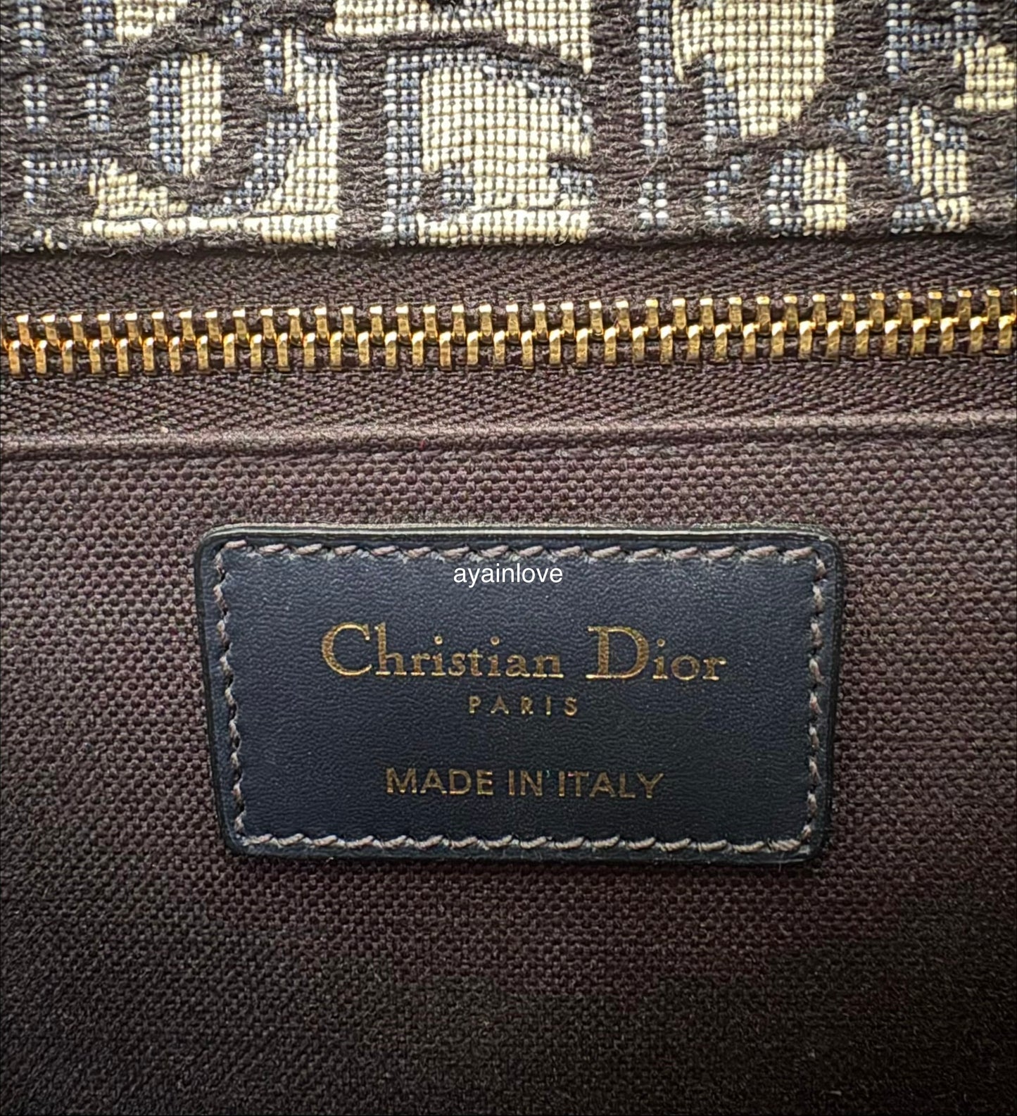 DIOR Montaigne 30 Blue Oblique Jacquard Medium Flap Bag Gold Hardware
