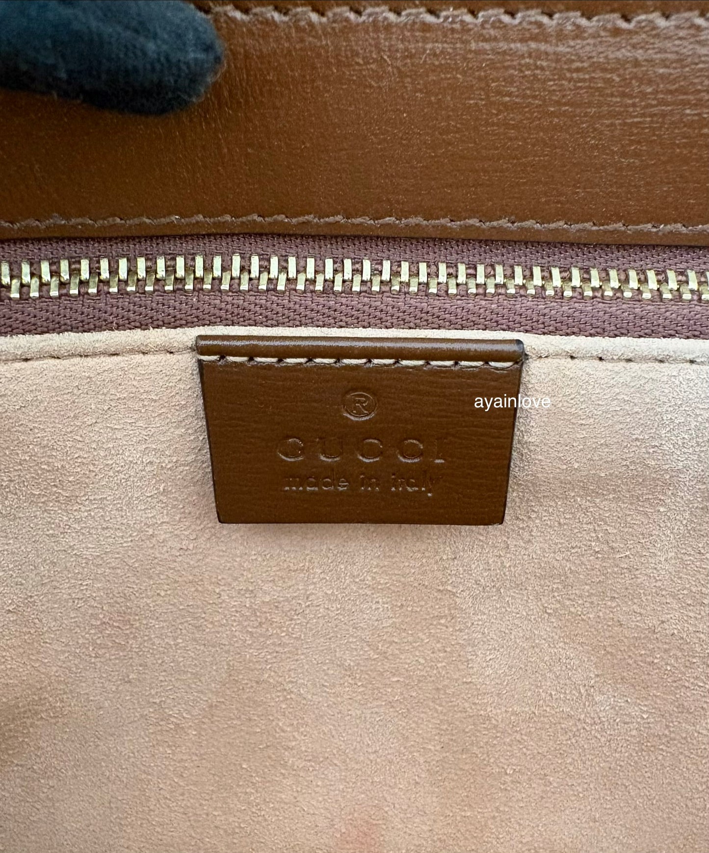 Gucci Horsebit 1955 Medium Brown GG Supreme Monogram Bag Gold Hardware