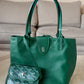 GOYARD Anjou Mini Green Goyardline Canvas/Calfskin Reversible Tote Bag