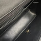 CHANEL 18B Black Caviar Quilted Rectangular Mini Flap Bag Light Gold Hardware