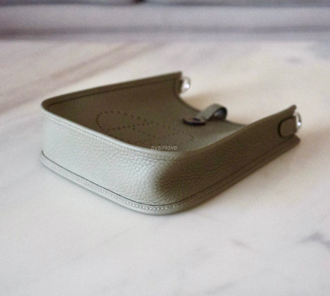 HERMES Mini Evelyne TPM 16 Amazone Sauge Green Clemence Palladium Hardware K Stamp