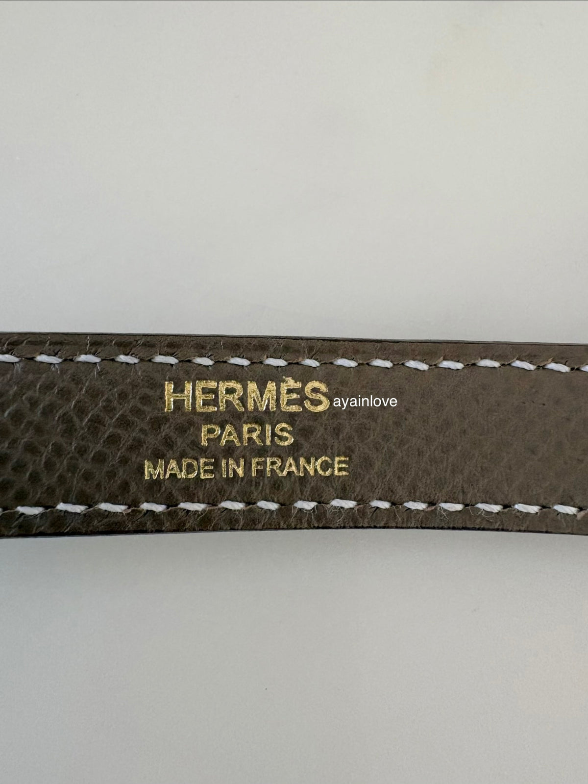 HERMES Kelly 25 Etoupe Epsom Bag Gold Hardware W Stamp