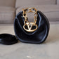 VALENTINO Vlogo Black Moon Zip Up Mini Hobo Bag Gold Hardware