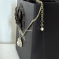 CHANEL 22B Heart Pearl Crystal CC Necklace Light Gold Hardware