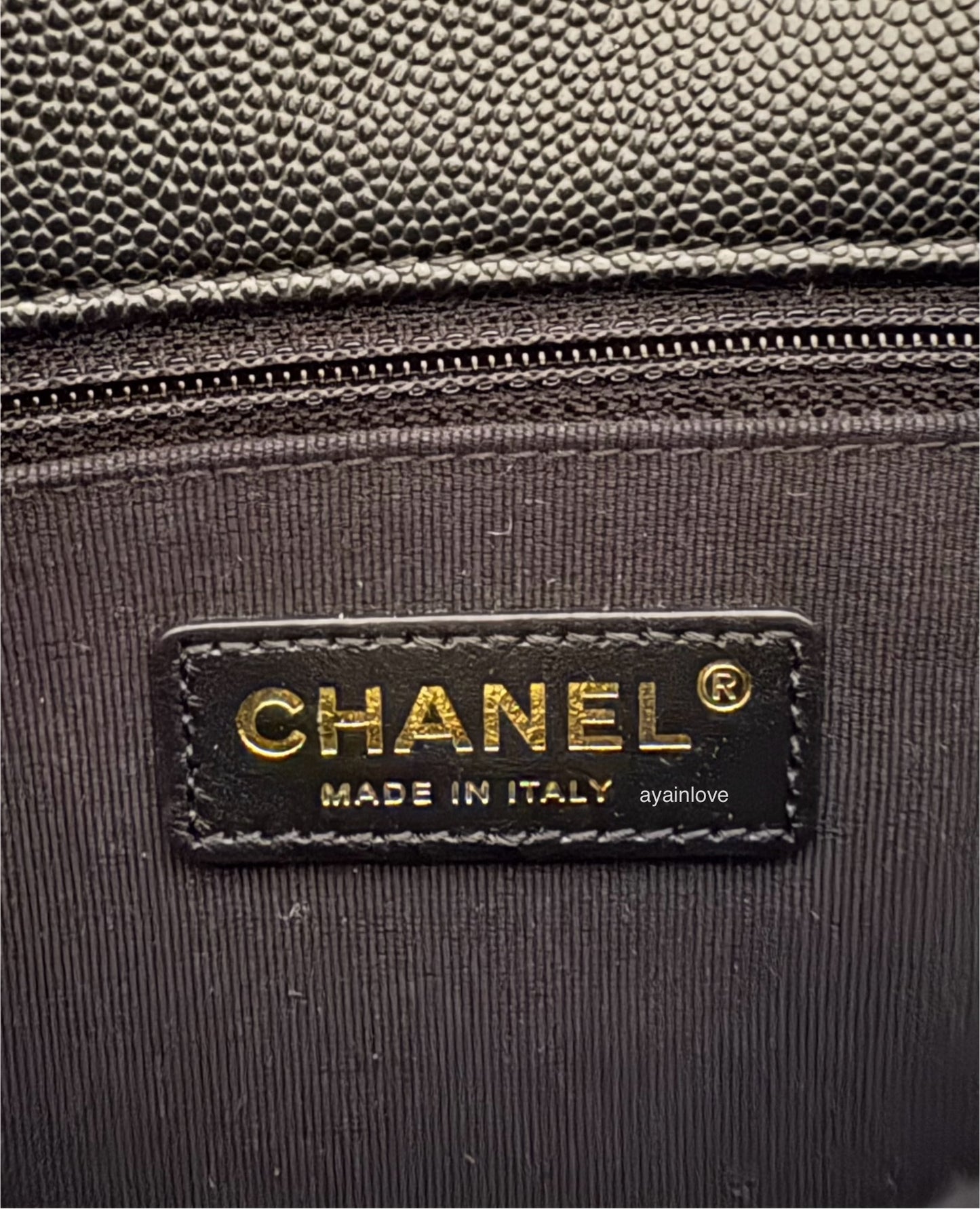 CHANEL 23C Black Caviar CC You 24cm Small Flap Bag Gold Hardware