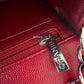 CHANEL 17B Red Caviar Quilted Classic Rectangular Mini Silver Hardware