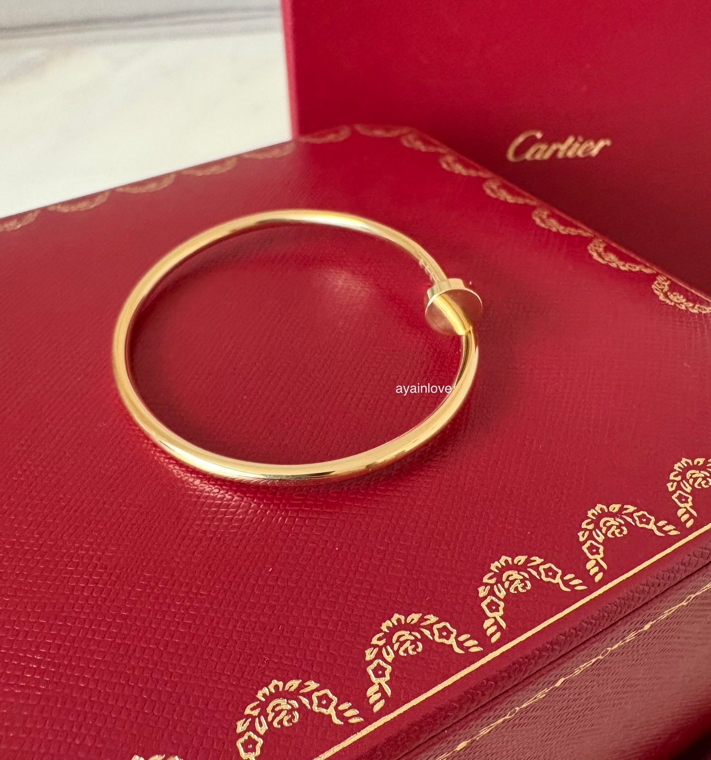 CARTIER 18KT Yellow Gold Small JUC Juste Un Clou Bracelet Size 15