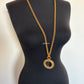 CHANEL Vintage CC Round Eyeglass Pendant Necklace 24KT Gold Plated Hardware