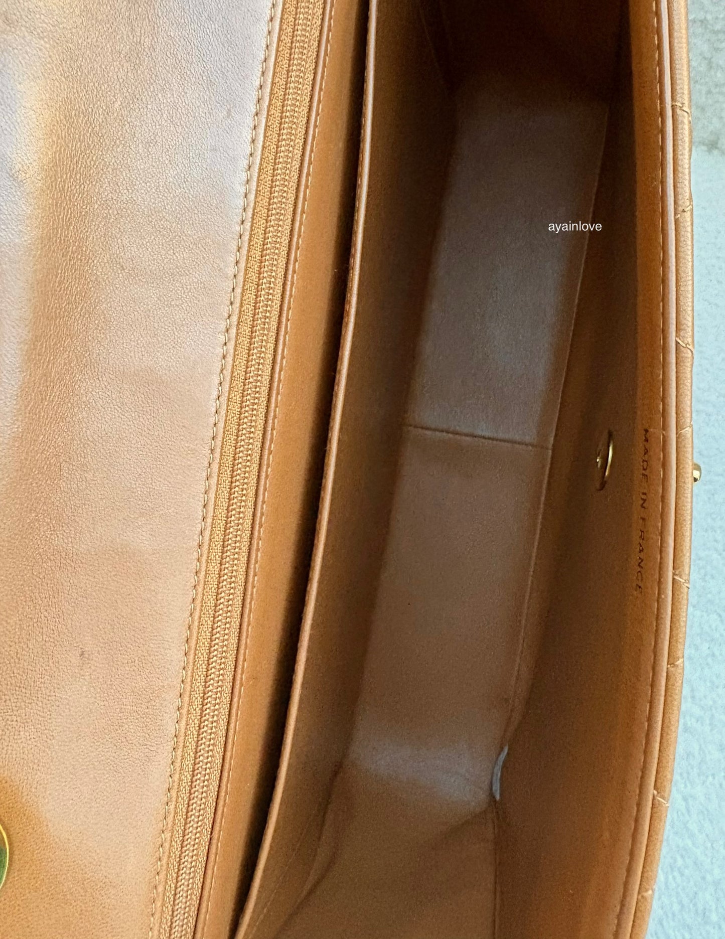 CHANEL Vintage Dark Beige Quilted Jumbo Classic Single Flap Oversized CC Bag 24KT Gold Plated Hardware Series 3