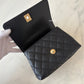 CHANEL Black Caviar Coco Chain Leather Handle Mini 19cm *Microchipped* Brushed Gold Hardware