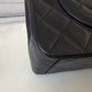 CHANEL Vintage Black Quilted Maxi XL Jumbo Classic Single Flap Oversized CC Bag 24KT Gold Plated Hardware Series 3