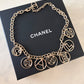 CHANEL 17C Logo CC Necklace Light Gold Hardware