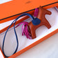 HERMES Rodeo PM Tricolour Pain D’epice/Rose Pourpre/Bleu de Malte Bag Charm