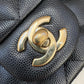 CHANEL 18B Black Caviar Quilted Rectangular Mini Flap Bag Light Gold Hardware