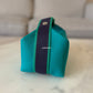 HERMES Bride-A-Brac Green Canvas Toilette Au Carre Case Small PM Palladium Hardware