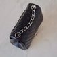 CHANEL 16S Black Caviar Chevron Classic Square Mini Flap Bag Silver Hardware