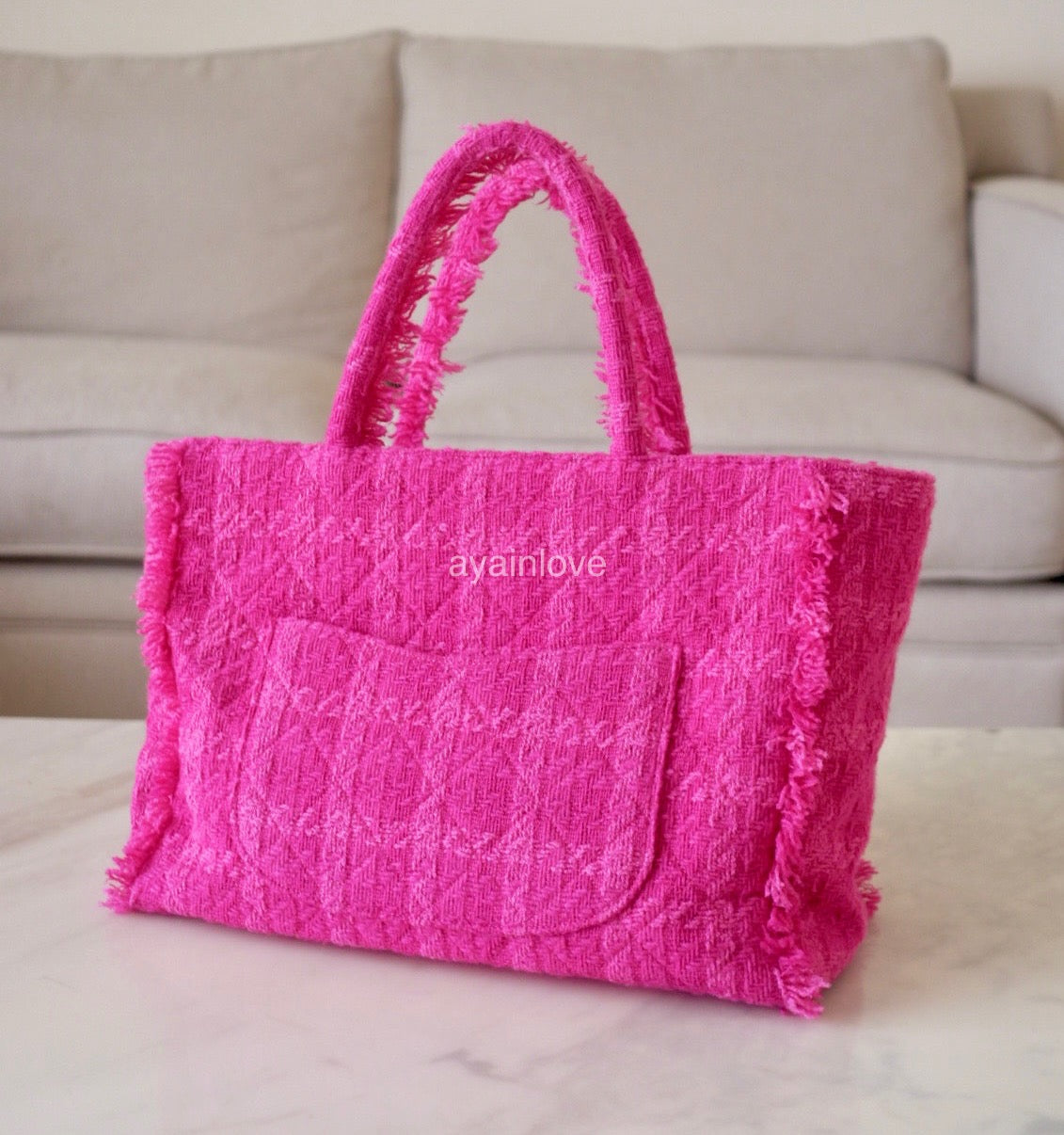 Chanel pink shopping 2025 bag