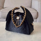 CHANEL 26P Black Washed Denim Small 25 Bag Gold Hardware