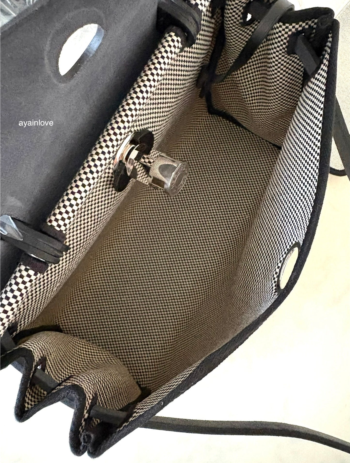 HERMES Herbag Zip 31 Vache Hunter Ecru Noir Palladium Hardware U Stamp