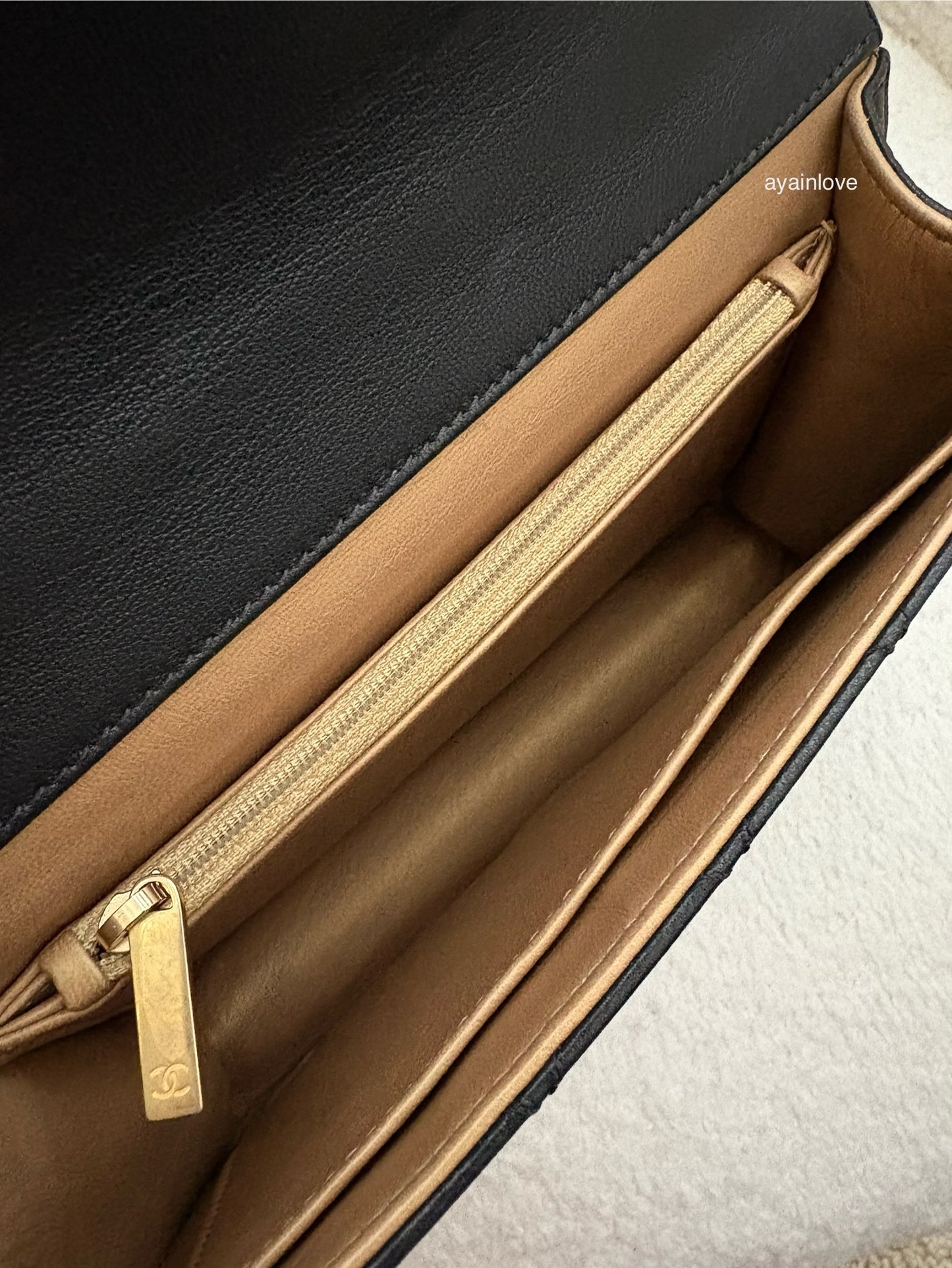 CHANEL 19S Chic Pearl Black Goatskin Flap Bag Gold Hardware