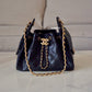 CHANEL 25 Mini Black Caviar Microchipped Bag Gold Hardware