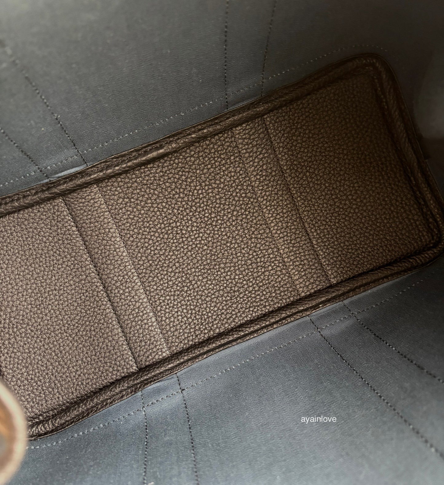 HERMES Garden Party 30 Canvas/Negonda Navy Blue/Black Bag Palladium Hardware W Stamp