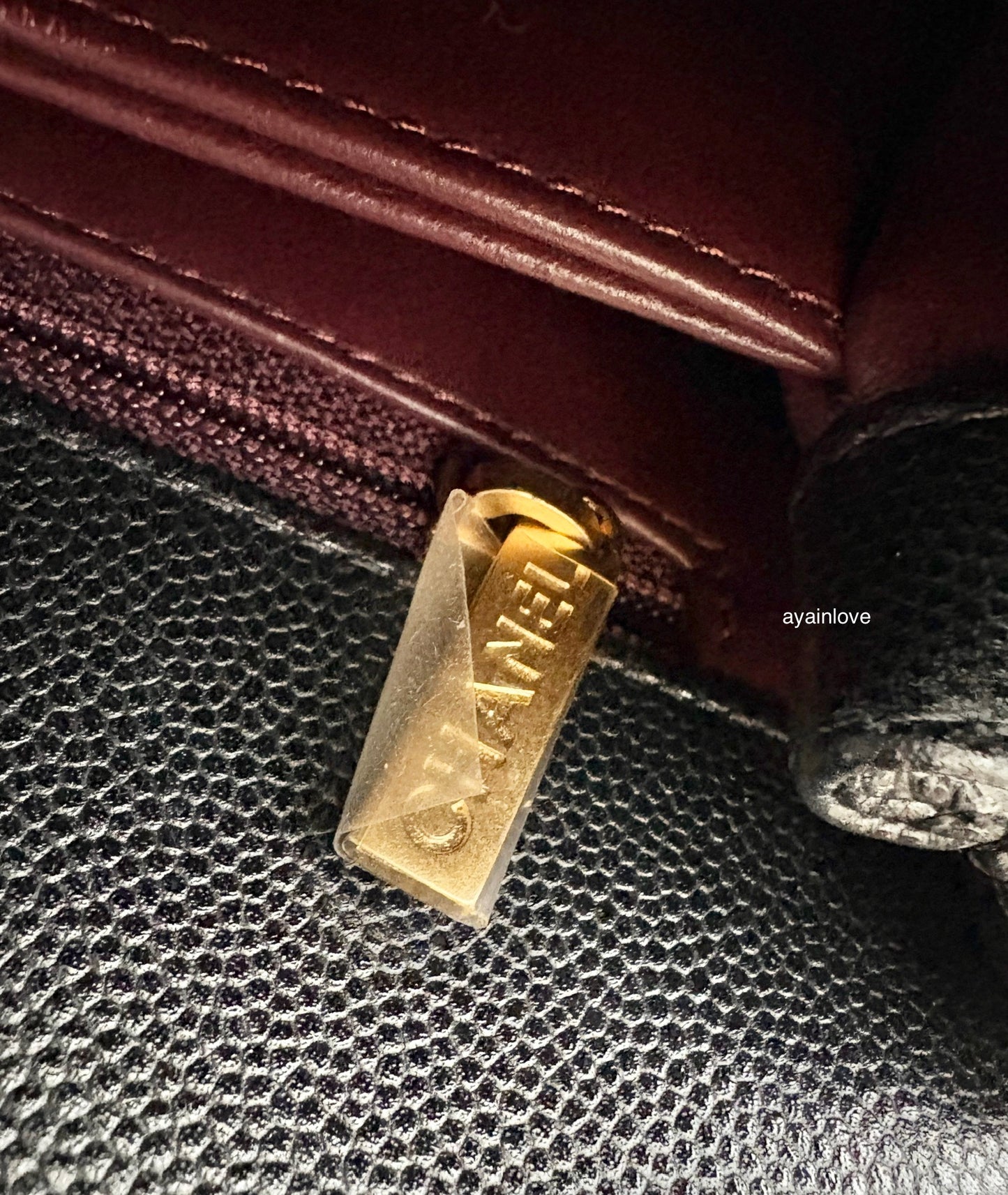 CHANEL Black Caviar Coco Chain Leather Handle Mini 19cm *Microchipped* Brushed Gold Hardware