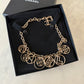 CHANEL 17C Logo CC Necklace Light Gold Hardware