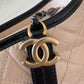 CHANEL Beige Black Calf Skin Medium Gabby Gabrielle Bag Mixed Hardware
