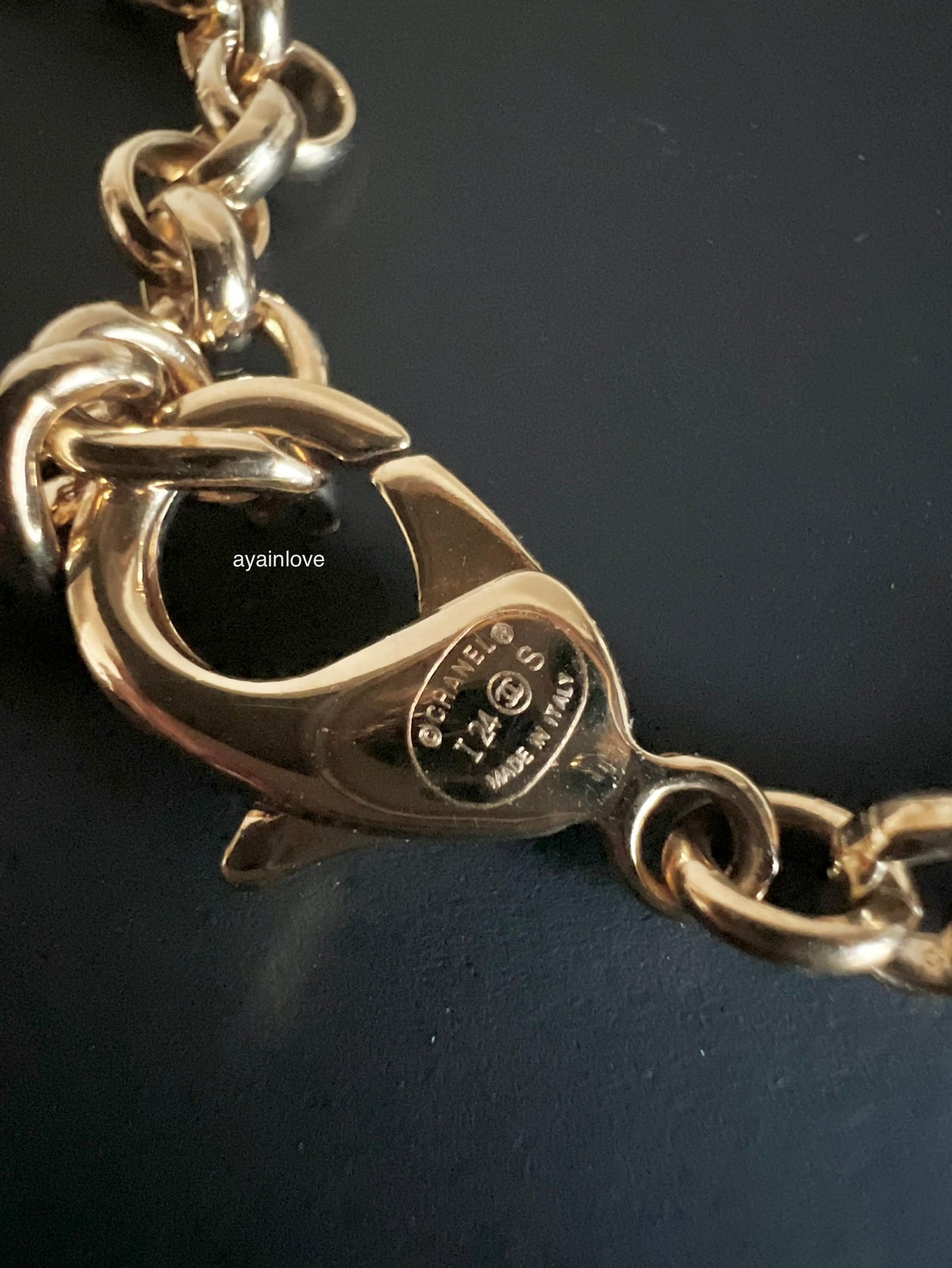 CHANEL 24S Pearl COCO No. 5 Adjustable Chain Belt Gold Hardware