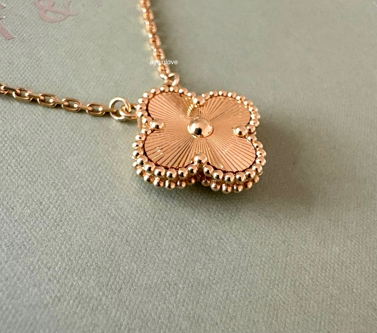 VAN CLEEF ARPELS VCA 18KT Yellow Gold Guilloche Vintage Alhambra Pendant Necklace