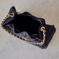CHANEL 26P Black Washed Denim Small 25 Bag Gold Hardware
