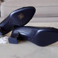 CHANEL 20A Black & Dark Navy Grosgrain Lambskin Pumps CC Heel Shoes Size 38 EU