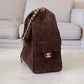 CHANEL 26C Dark Brown Suede Calfskin Medium 25 Bag Gold Hardware