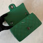CHANEL Green Caviar Classic Quilted Rectangular Mini Flap Bag Ruthenium Hardware